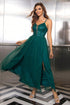 spaghetti-strap-slit-mesh-dress Sophia's Trends - Sophia's Style-Turquoise-XS